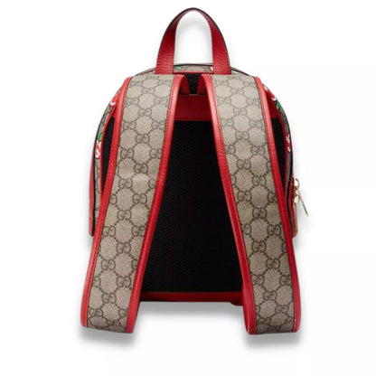 MOCHILA GUCCI GG SUPREME DE LONA ROJA CON MANZANA