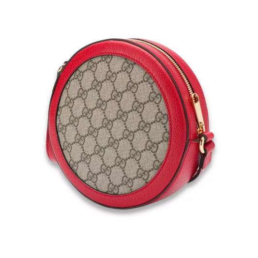 BOLSO REDONDO DE MANZANA DE LONA GG SUPREME DE GUCCI ROJO