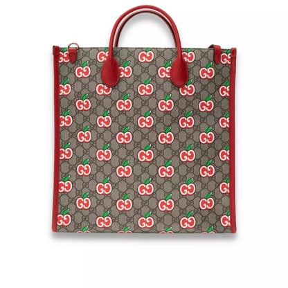 BOLSO TOTE DE MANZANA DE LONA GG SUPREME ROJO DE GUCCI
