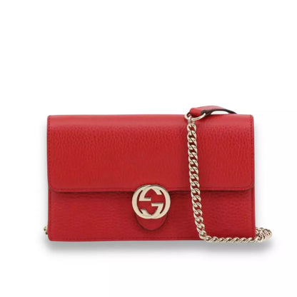 BOLSO GUCCI DE PIEL ROJA ENTRELAZADA