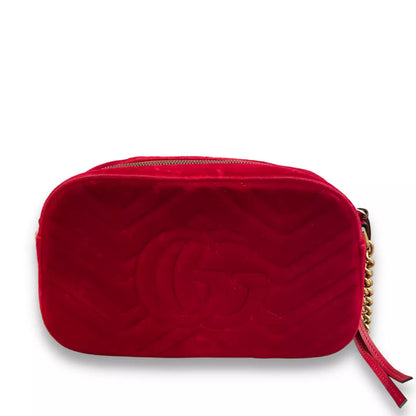 GUCCI RED VELVET MARMONT BAG