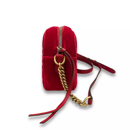 GUCCI RED VELVET MARMONT BAG