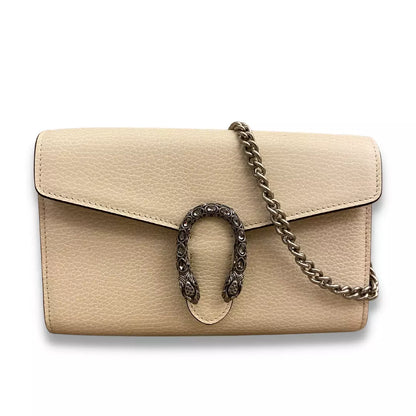 GUCCI WHITE DIONYSUS LEATHER MINI CHAIN BAG