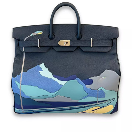 HERMÈS BIRKIN 50 ENDLESS ROAD HAC BLEU DE PRUSSE BAG