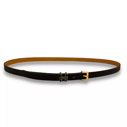 HERMÈS BLACK LEATHER POP H 15 BELT