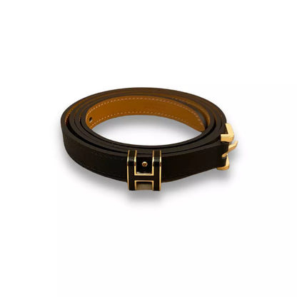 HERMÈS BLACK LEATHER POP H 15 BELT