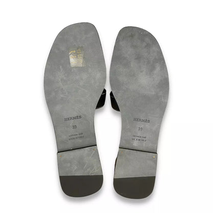 Hermès Black Oran Sandals