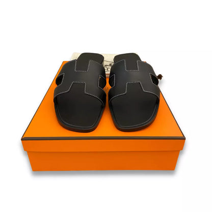 Hermès Black Oran Sandals