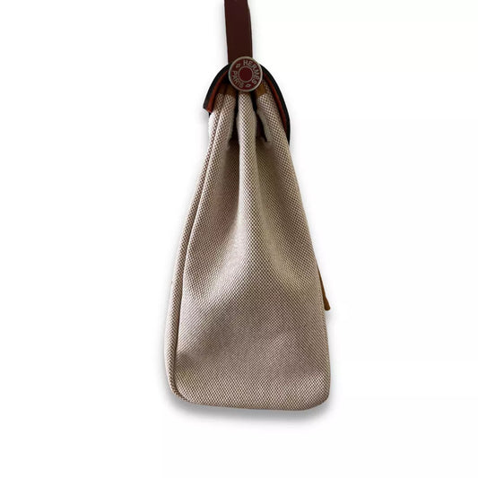HERMÈS BRIDES DE GALA BURGUNDY & CAMEL HERBAG 31 BAG