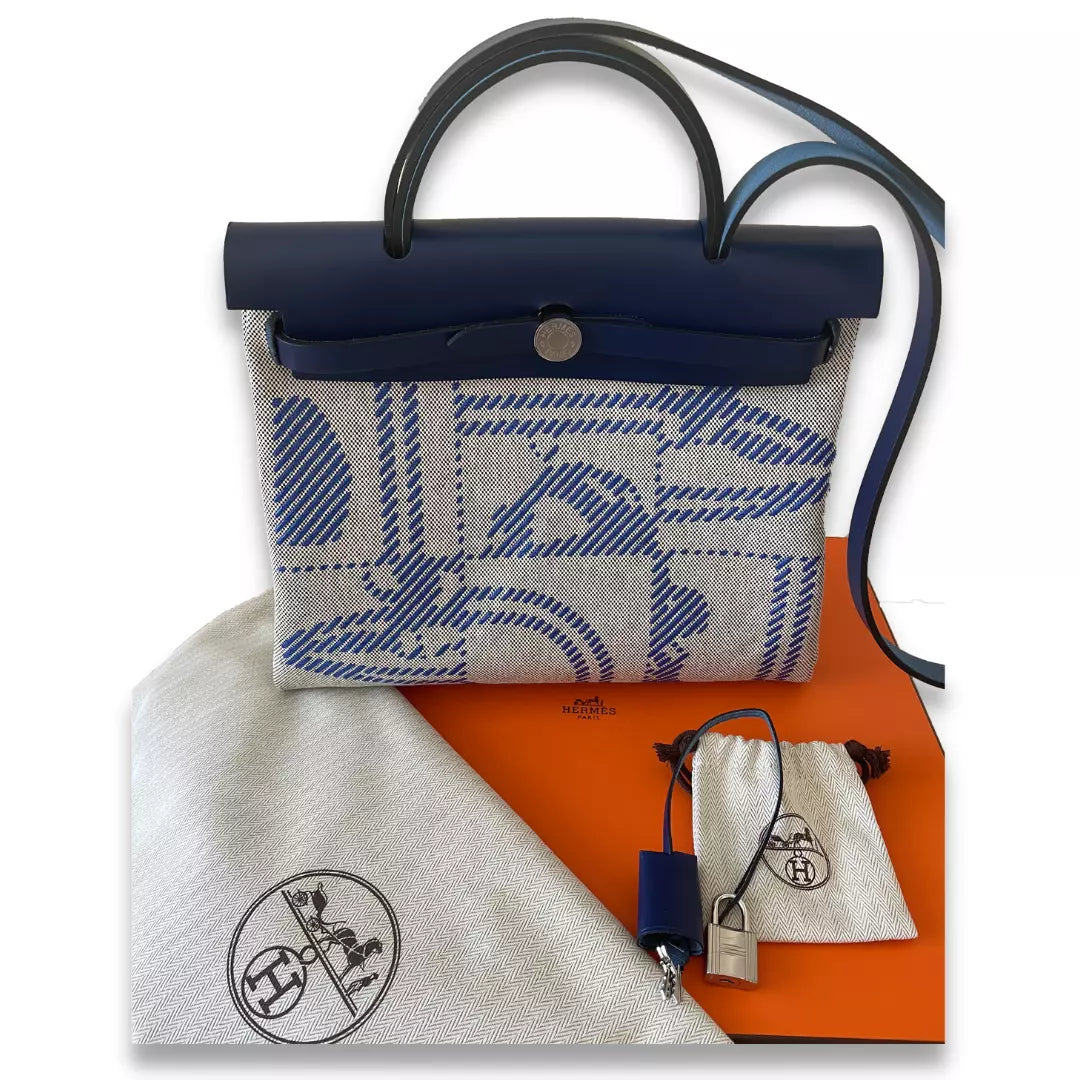 Hermès Blue France And Ecru Brides De Gala Toile And Blue Saphir