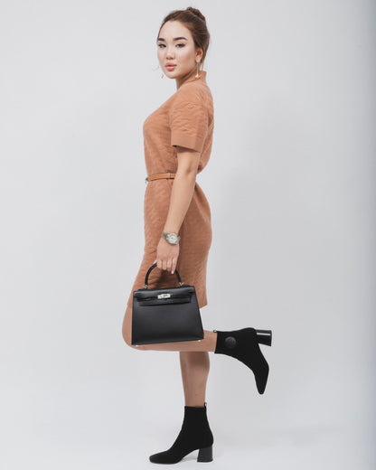 VESTIDO DE LANA MARRÓN DE HERMÈS