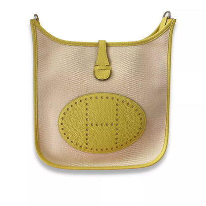 HERMÈS EVELYNE 29 LIME & ECRU CLEMENCE BAG