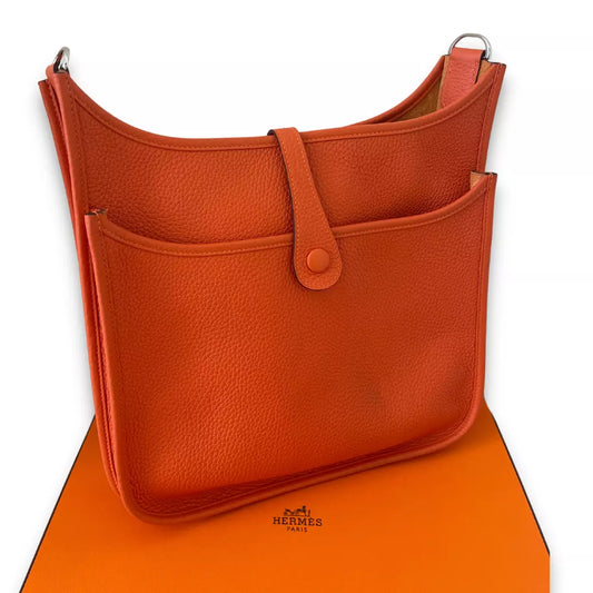 HERMÈS EVELYNE 29 ORANGE CLEMENCE BAG