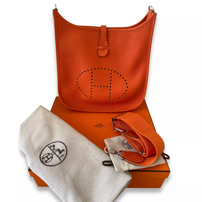 HERMÈS EVELYNE 29 ORANGE CLEMENCE BAG