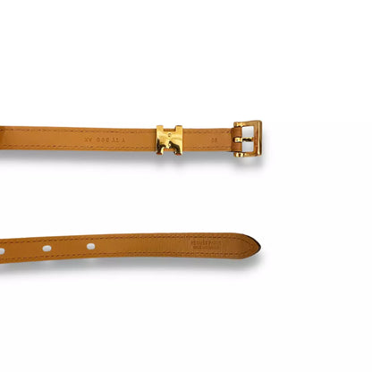 HERMÈS GOLD LEATHER POP H 15 BELT