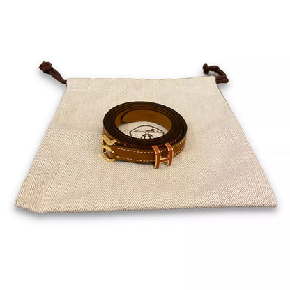 HERMÈS GOLD LEATHER POP H 15 BELT