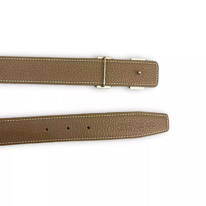 HERMÈS H BUCKLE ETOUPE/BLACK REVERSIBLE BELT