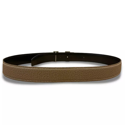 HERMÈS H BUCKLE ETOUPE/BLACK REVERSIBLE BELT