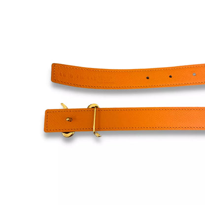HERMÈS H CURSIVES ORANGE/BLACK REVERSIBLE BELT