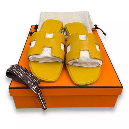 SANDALIAS HERMÈS JAUNE TOPAZ NARANJA 