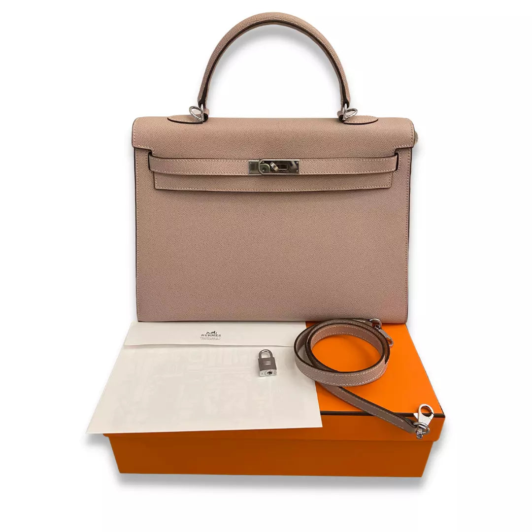 HERMÈS KELLY 35 ROSE DRAGEE PINK EPSOM LEATHER BAG