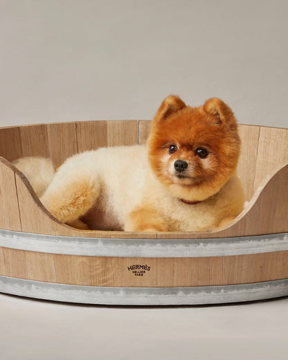 HERMÈS OAK WOOD BARREL DOG BED