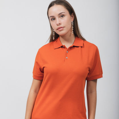 HERMÈS ORANGE DOUBLE JEU COTTON POLO