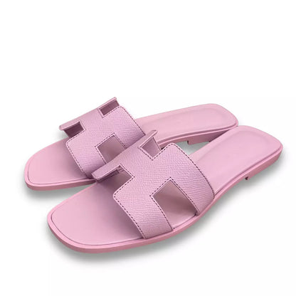 Sandalias Hermes color rosa y naranja