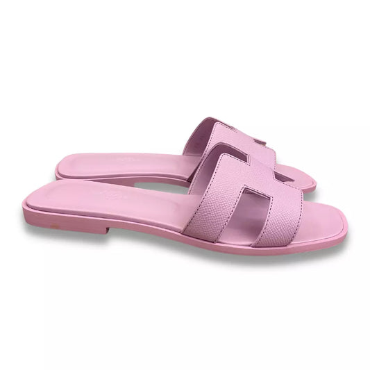 Sandalias Hermes color rosa y naranja