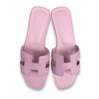 Sandalias Hermes color rosa y naranja