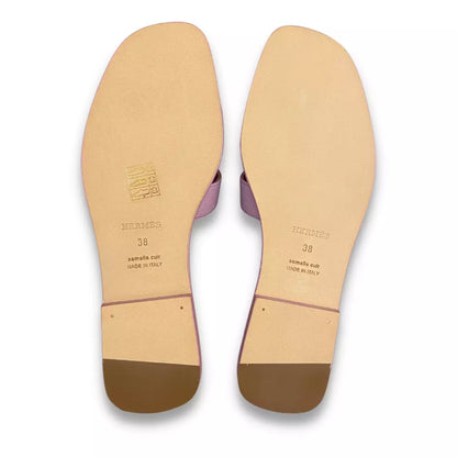 Sandalias Hermes color rosa y naranja