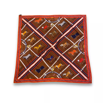 HERMÈS COUVERTURES ET TENUES DE JOUR REVERSIBLE SILK CARRÉ
