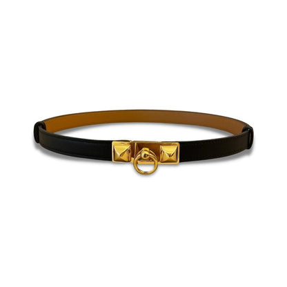 CINTURÓN HERMÈS RIVALE 18 DE PIEL EPSOM NEGRO