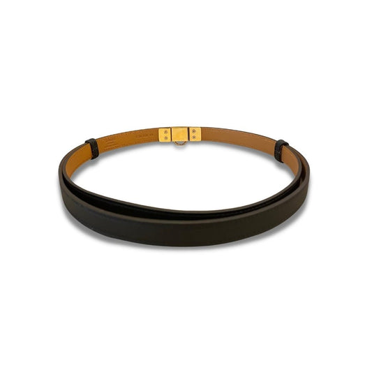 HERMÈS RIVALE 18 BLACK EPSOM LEATHER BELT