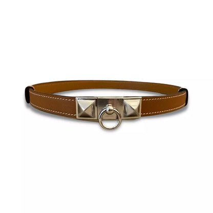 HERMÈS RIVALE 18 GOLD EPSOM LEATHER BELT
