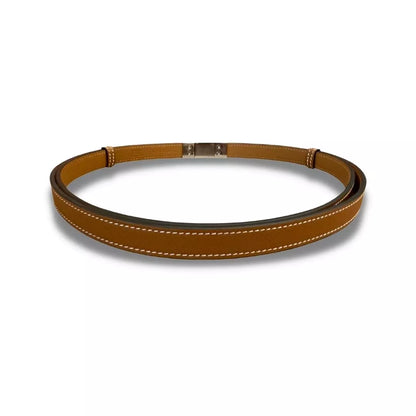 HERMÈS RIVALE 18 GOLD EPSOM LEATHER BELT