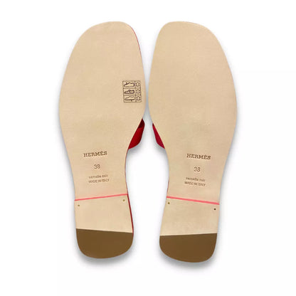 Sandalias Hermes color rosa y naranja