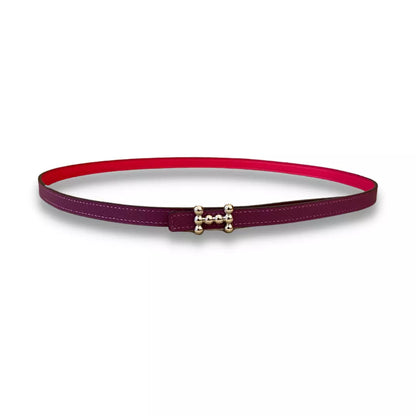 HERMÈS PINK/PURPLE BUBBLE REVERSIBLE BELT