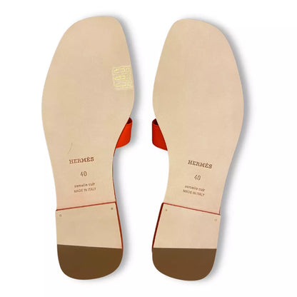HERMÈS ROUGE JAIPUR ZAPATOS SANDALIAS NARANJAS