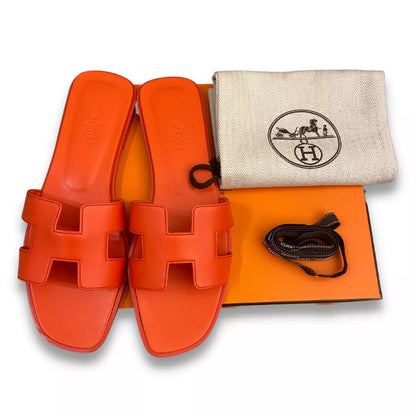 HERMÈS ROUGE JAIPUR ZAPATOS SANDALIAS NARANJAS