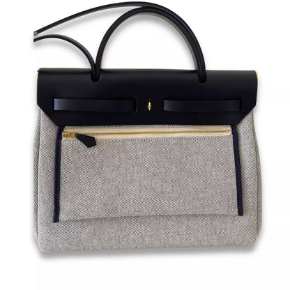 HERMÈS TOILE H PLUME BLUE HERBAG 31 BAG