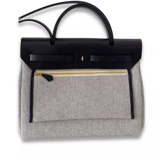 HERMÈS TOILE H PLUME BLUE HERBAG 31 BAG