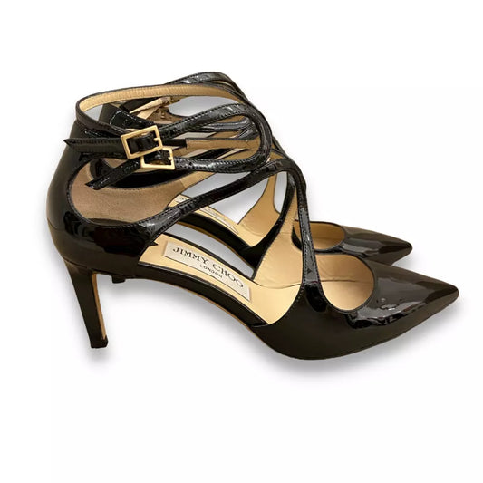 JIMMY CHOO LANCER STILLETTOS DE CUERO NEGRO