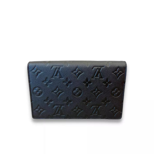 LOUIS VUITTON LV BLACK LEATHER VAVIN WALLET BAG