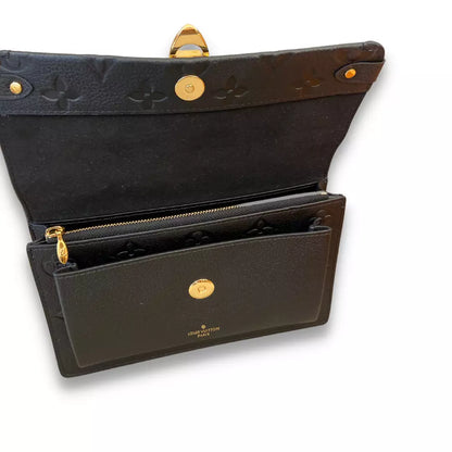 LOUIS VUITTON LV BLACK LEATHER VAVIN WALLET BAG