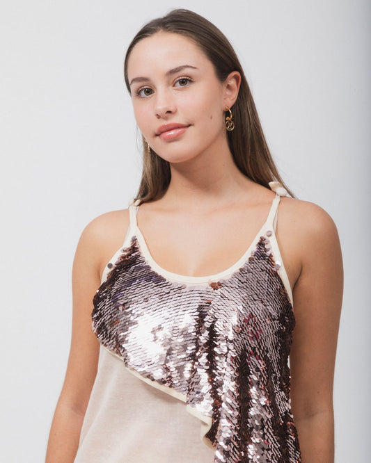 CAMISA DE LENTEJUELAS ROSA DE LOUIS VUITTON