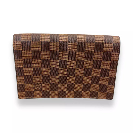 LOUIS VUITTON LV DAMIER EBENE CANVAS VAVIN CHAIN WALLET BAG