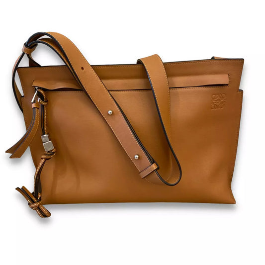 LOEWE BROWN LEATHER T MESSENGER BAG