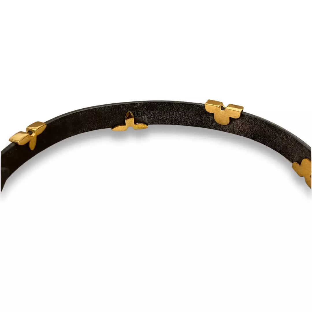 Louis Vuitton Blooming Bracelet - Black, Gold-Tone Metal Wrap