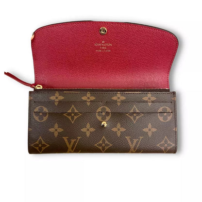 LOUIS VUITTON BROWN LEATHER EMILIE WALLET